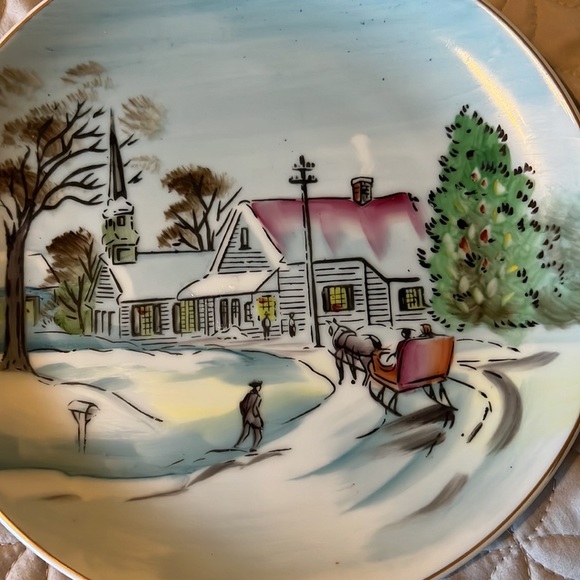 Norcrest Japan (1950), Scene of snow covered church. Display Plates. - Picture 4 of 4